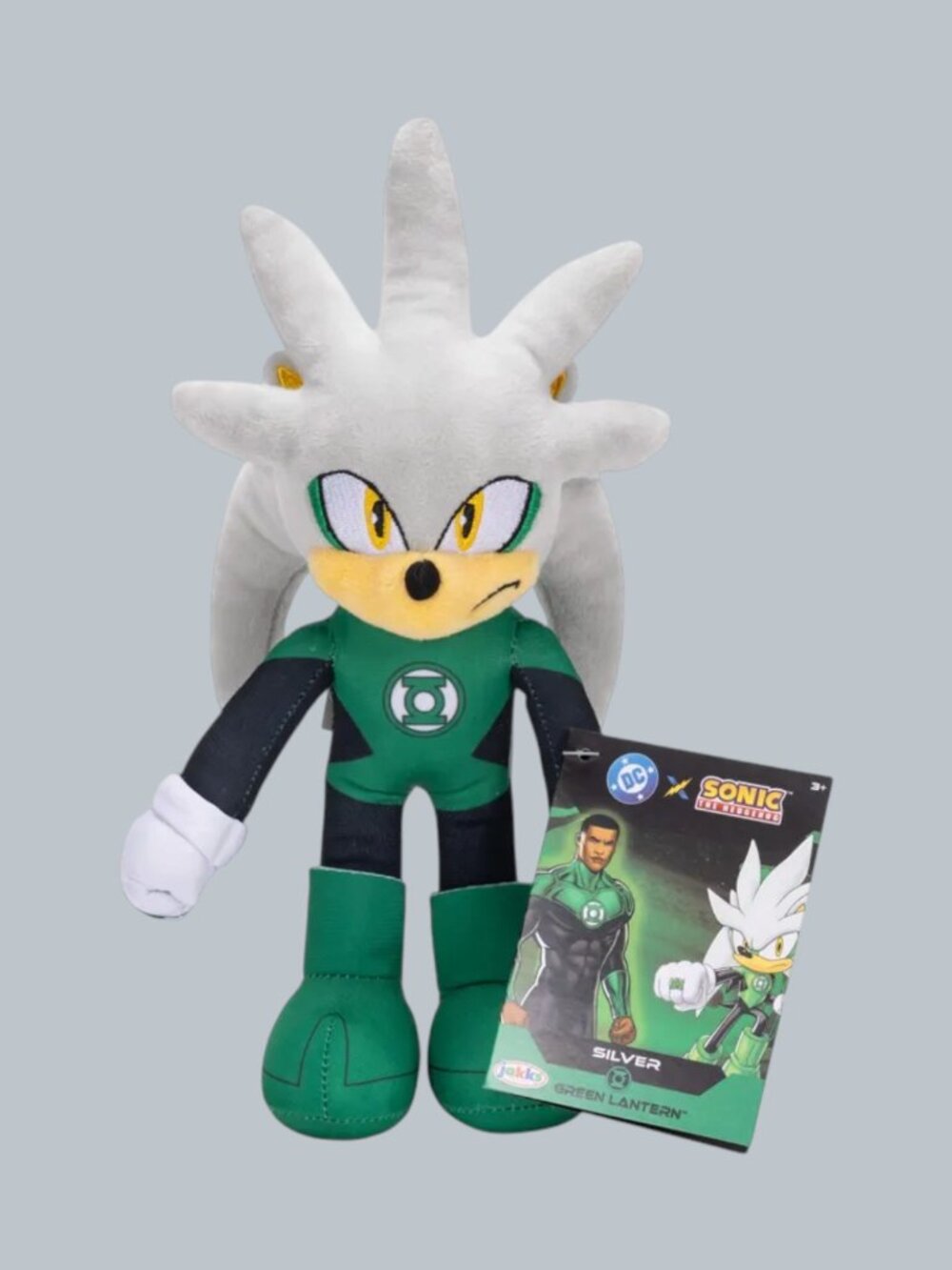 DC X Sonic The Hedgehog 9" Silver as Green Lantern Plush Figure Jakks Pacific